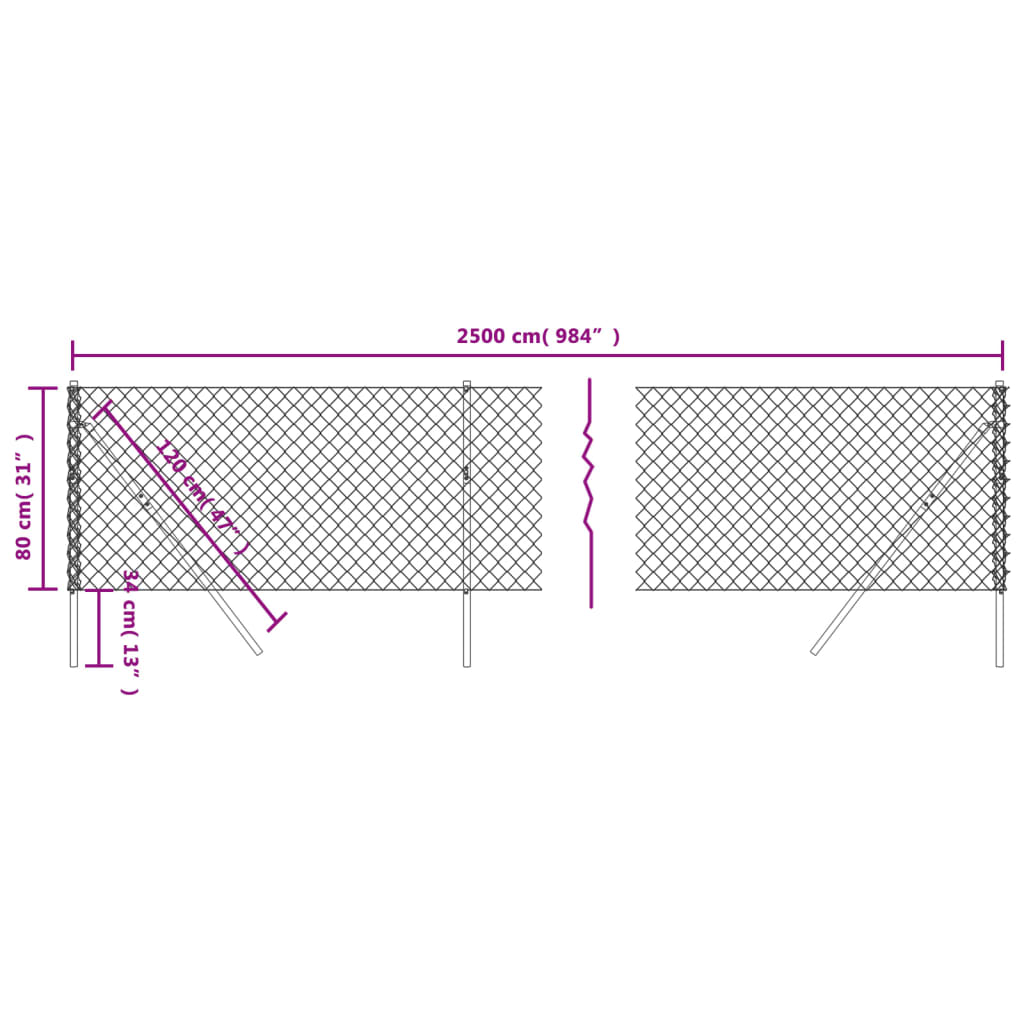 vidaXL Gard de plasă de sârmă, verde, 0,8x25 m vidaXL Gard de plasă de sârmă, verde, 0,8x25 m
