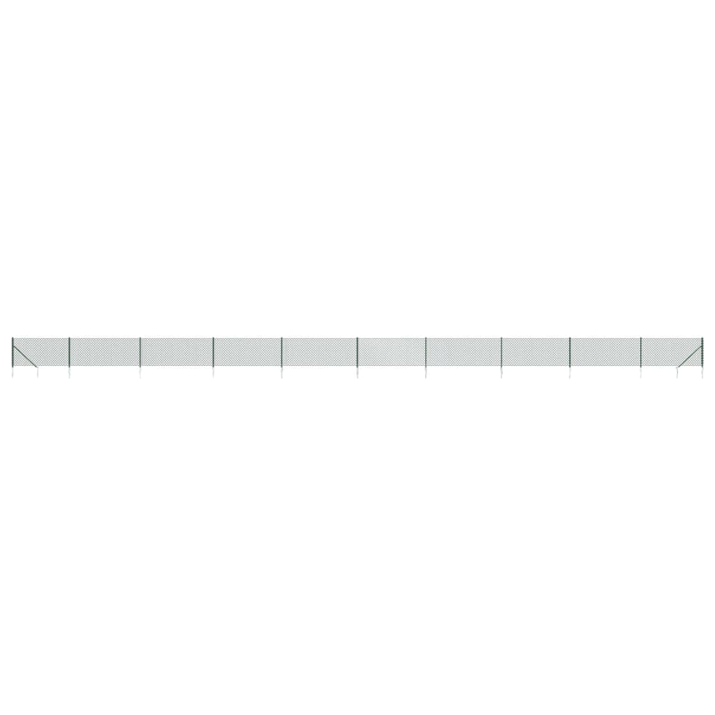 vidaXL Gard plasă de sârmă cu țăruși de fixare, verde, 0,8x25 m vidaXL Gard plasă de sârmă cu țăruși de fixare, verde, 0,8x25 m