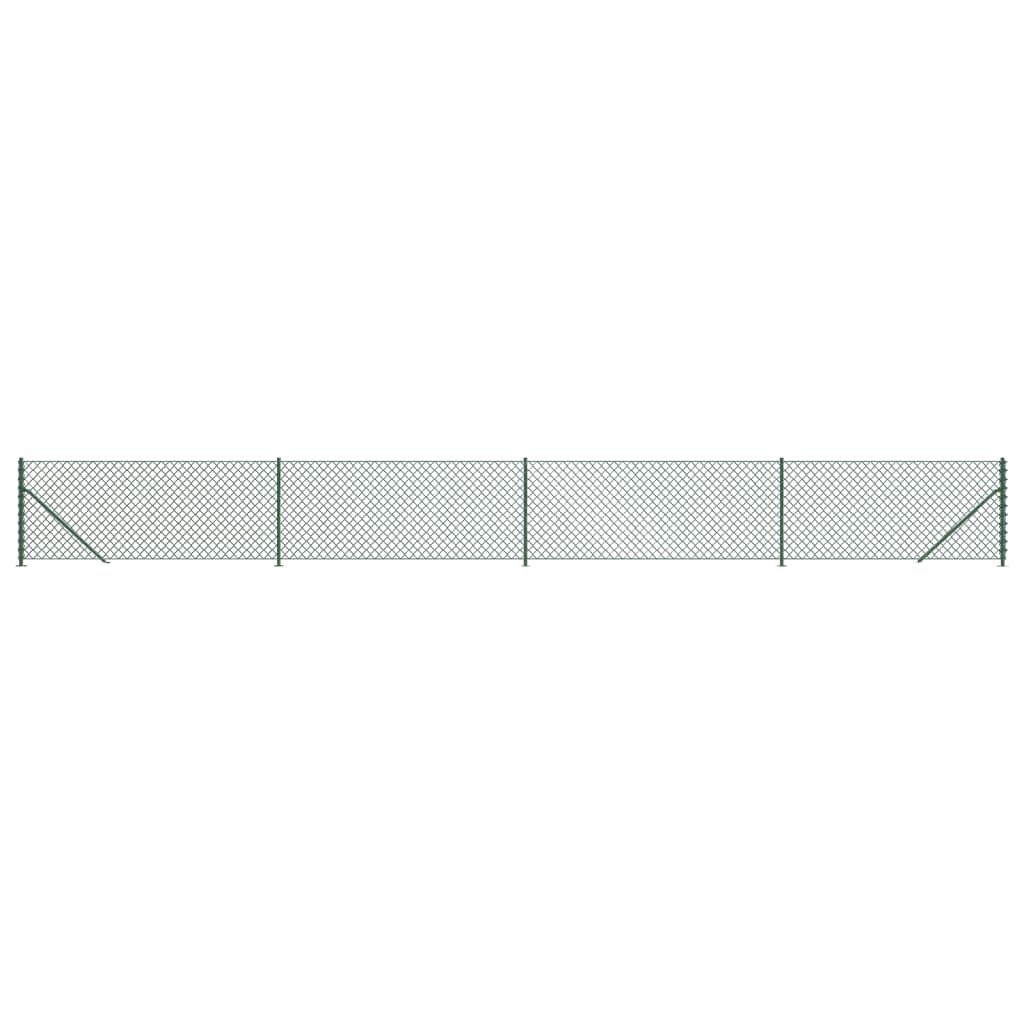 vidaXL Gard plasă de sârmă cu bordură, verde, 0,8x10 m