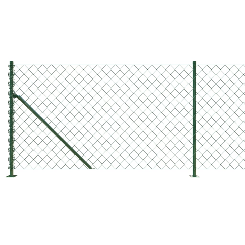 vidaXL Gard plasă de sârmă cu bordură, verde, 0,8x10 m