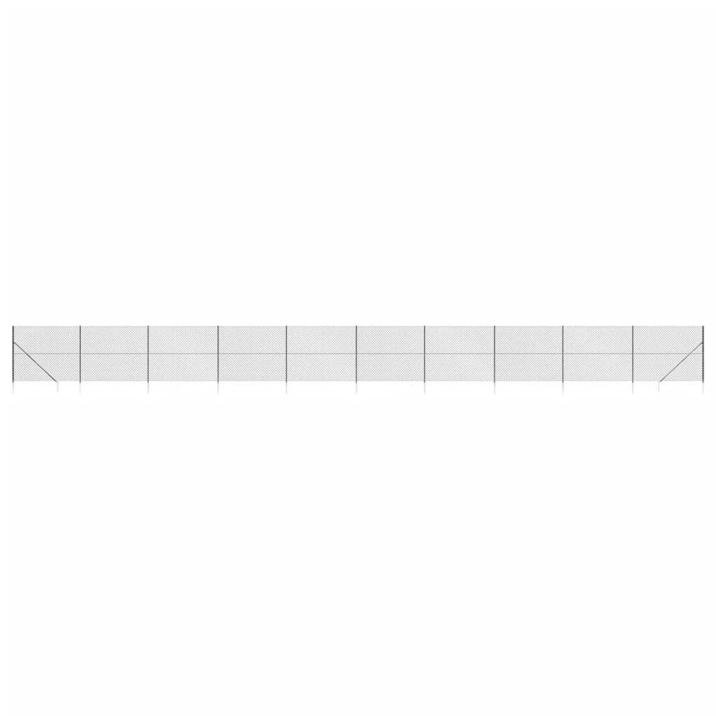 vidaXL Gard plasă de sârmă cu țăruși de fixare, antracit, 1,6x25 m vidaXL Gard plasă de sârmă cu țăruși de fixare, antracit, 1,6x25 m
