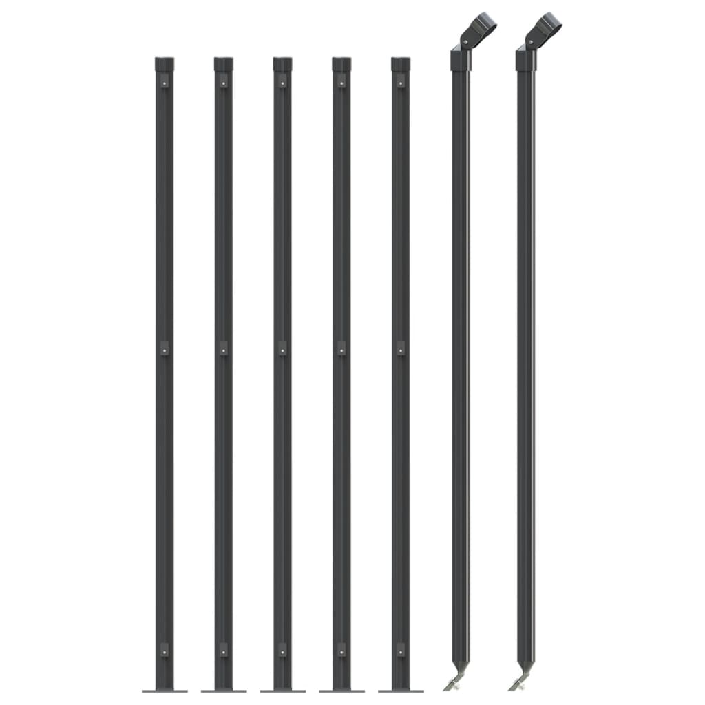 vidaXL Gard plasă de sârmă cu bordură, antracit, 0,8x10 m