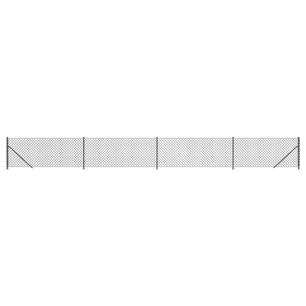 vidaXL Gard plasă de sârmă cu bordură, antracit, 1,1x10 m