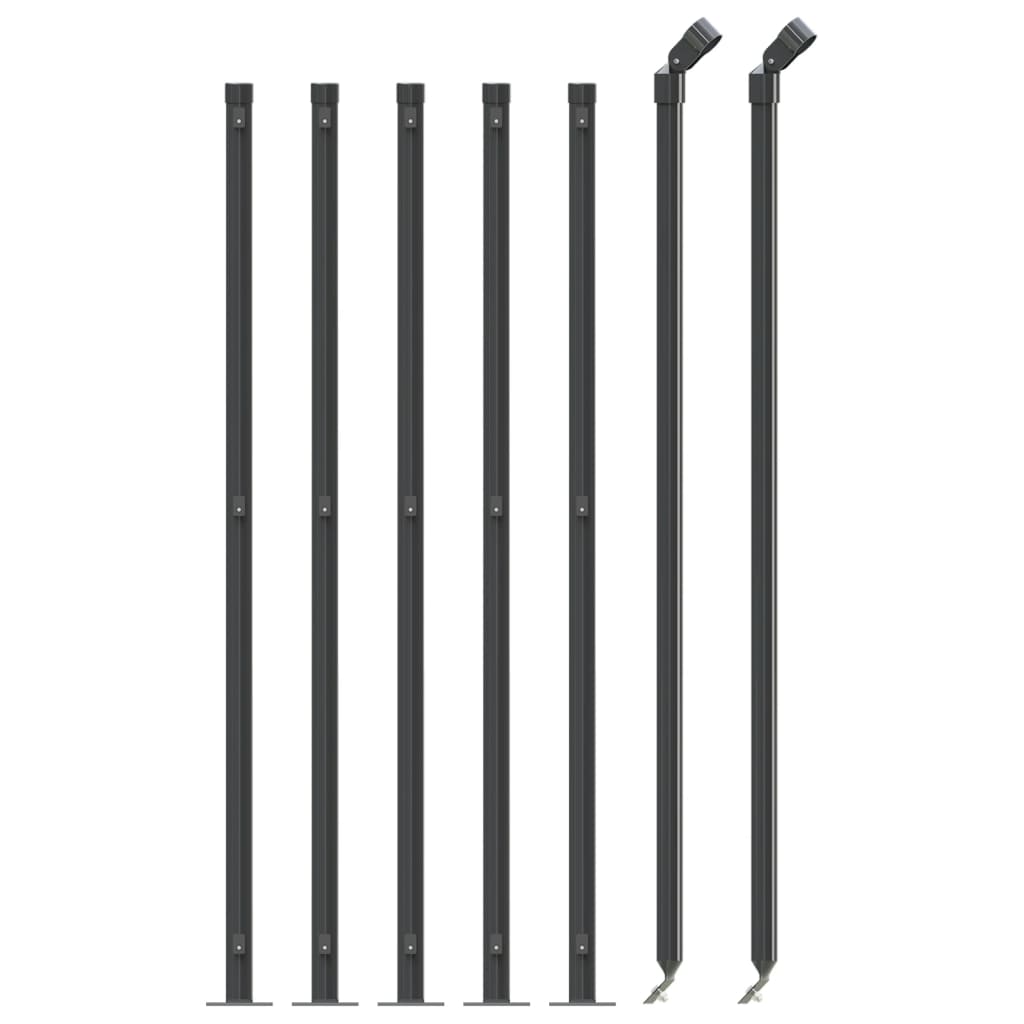 vidaXL Gard plasă de sârmă cu bordură, antracit, 1,1x10 m