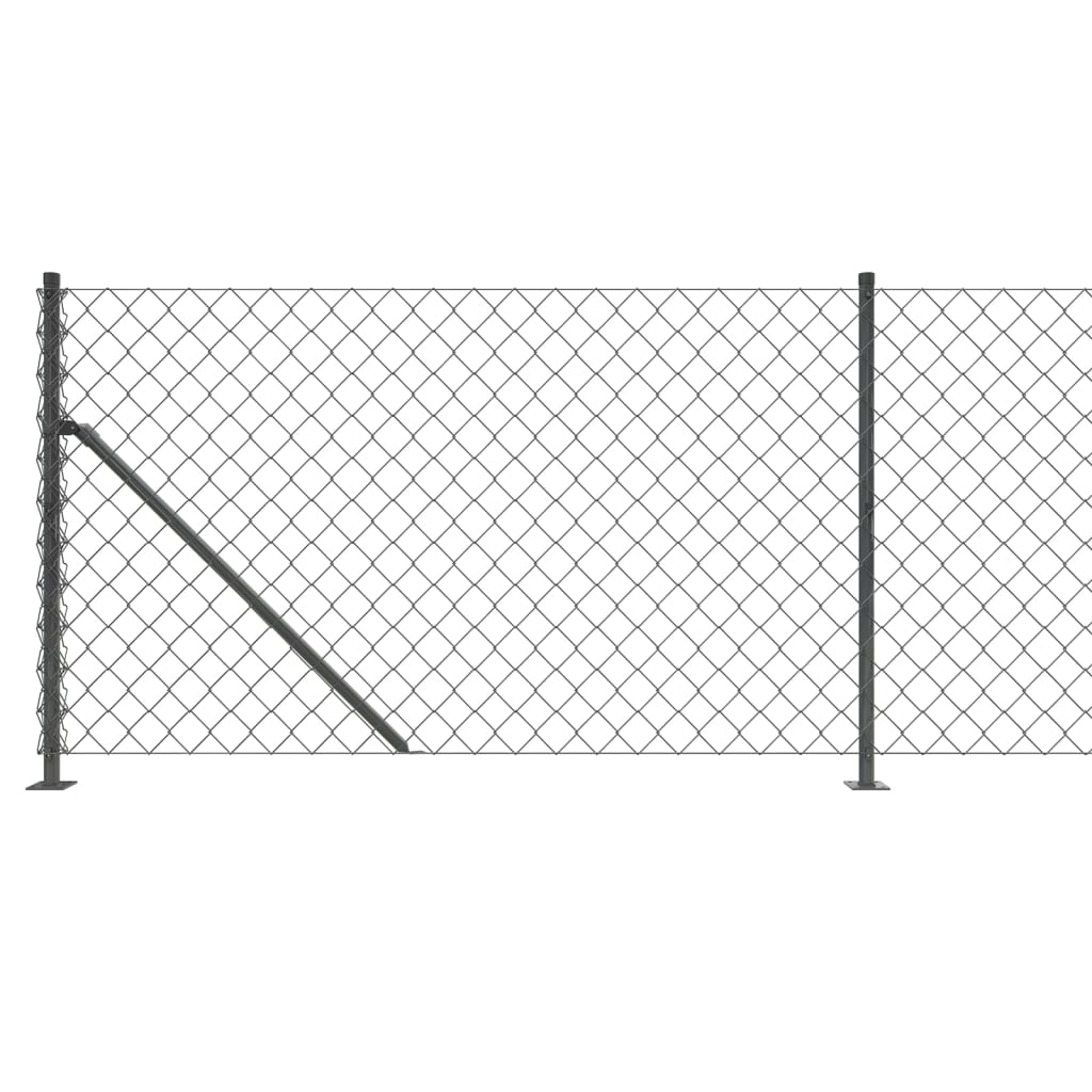 vidaXL Gard plasă de sârmă cu bordură, antracit, 1,1x10 m