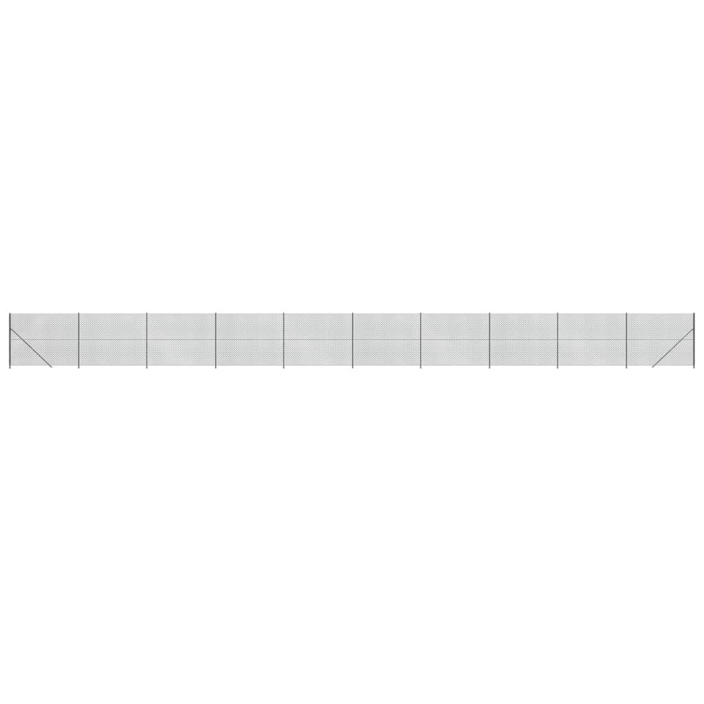 vidaXL Gard plasă de sârmă cu bordură, antracit, 1,6x25 m