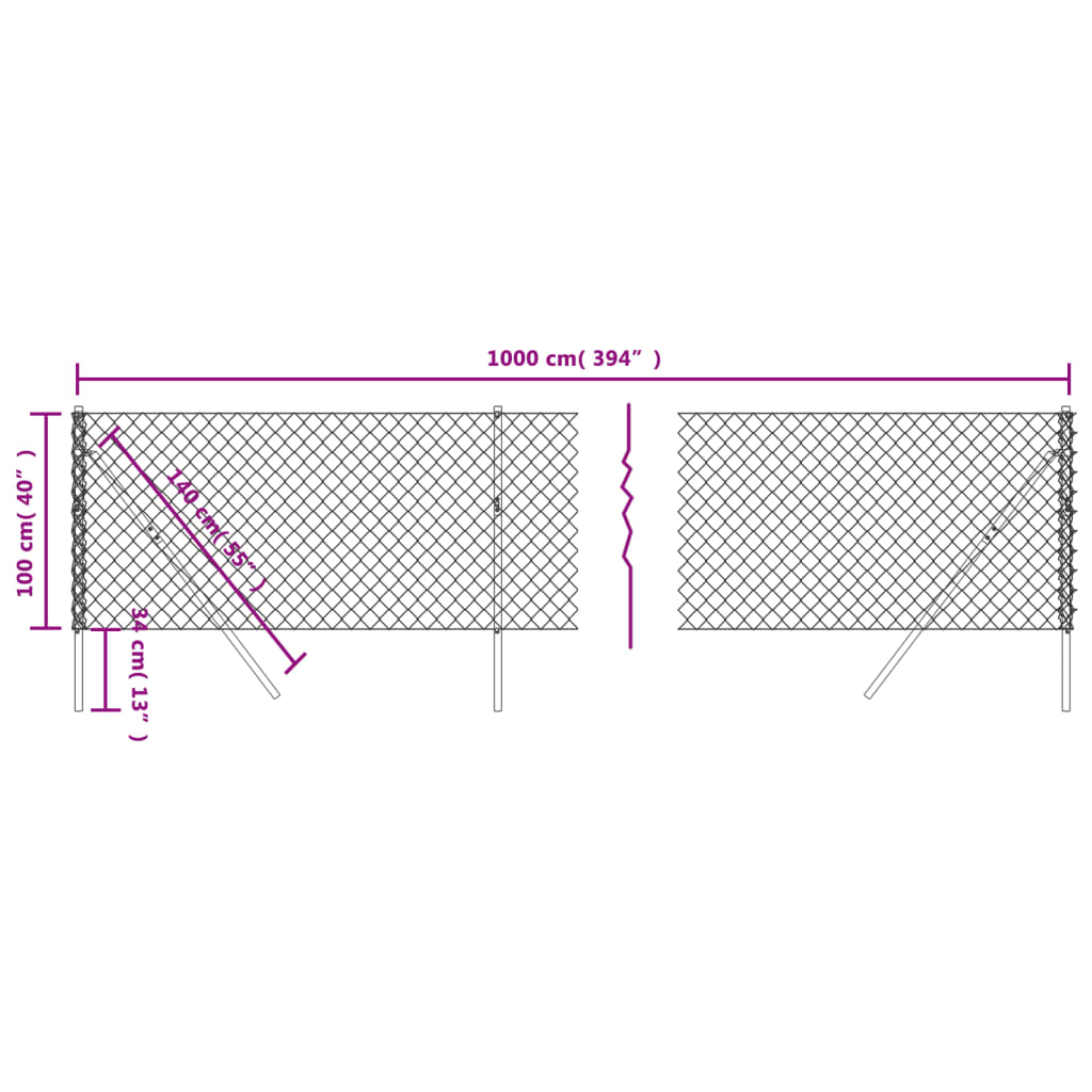 vidaXL Gard de plasă de sârmă, argintiu, 1x10 m vidaXL Gard de plasă de sârmă, argintiu, 1x10 m