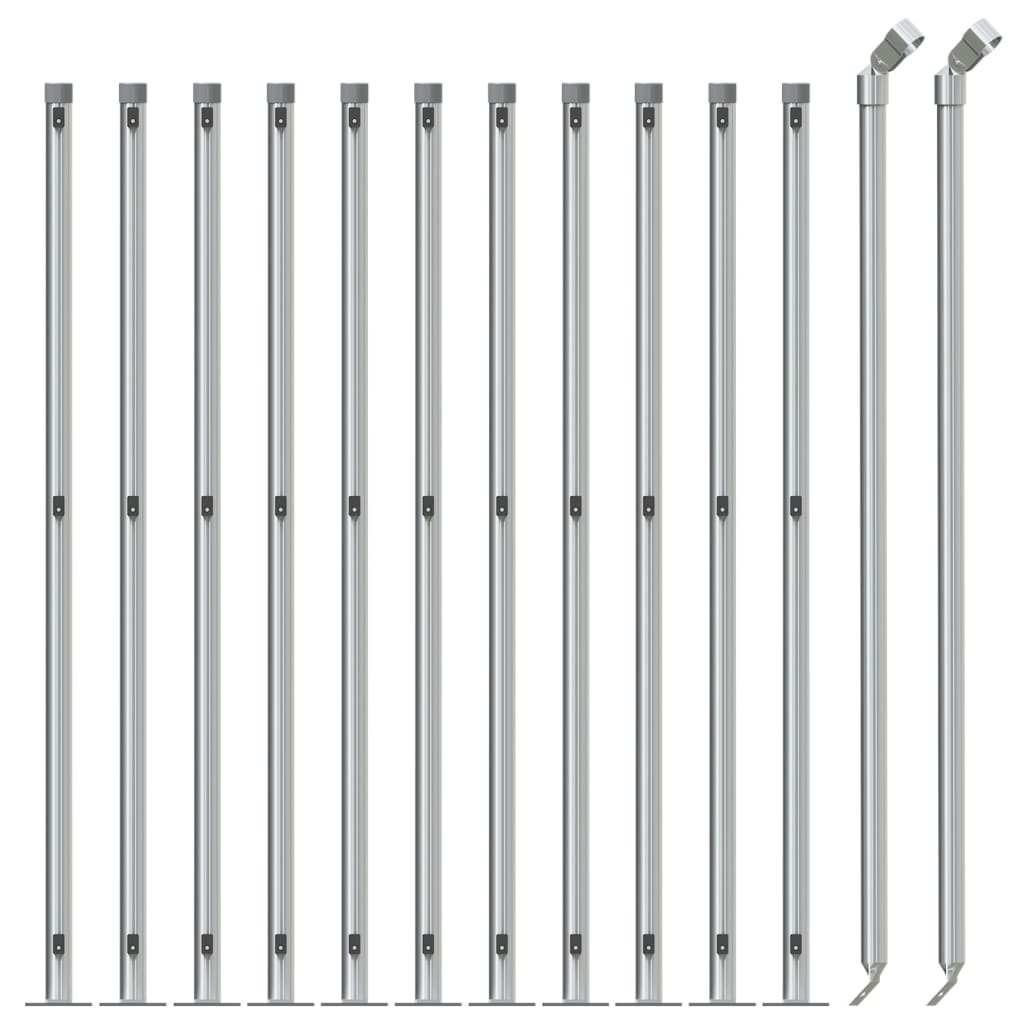 vidaXL Gard plasă de sârmă cu bordură, argintiu, 0,8x25 m