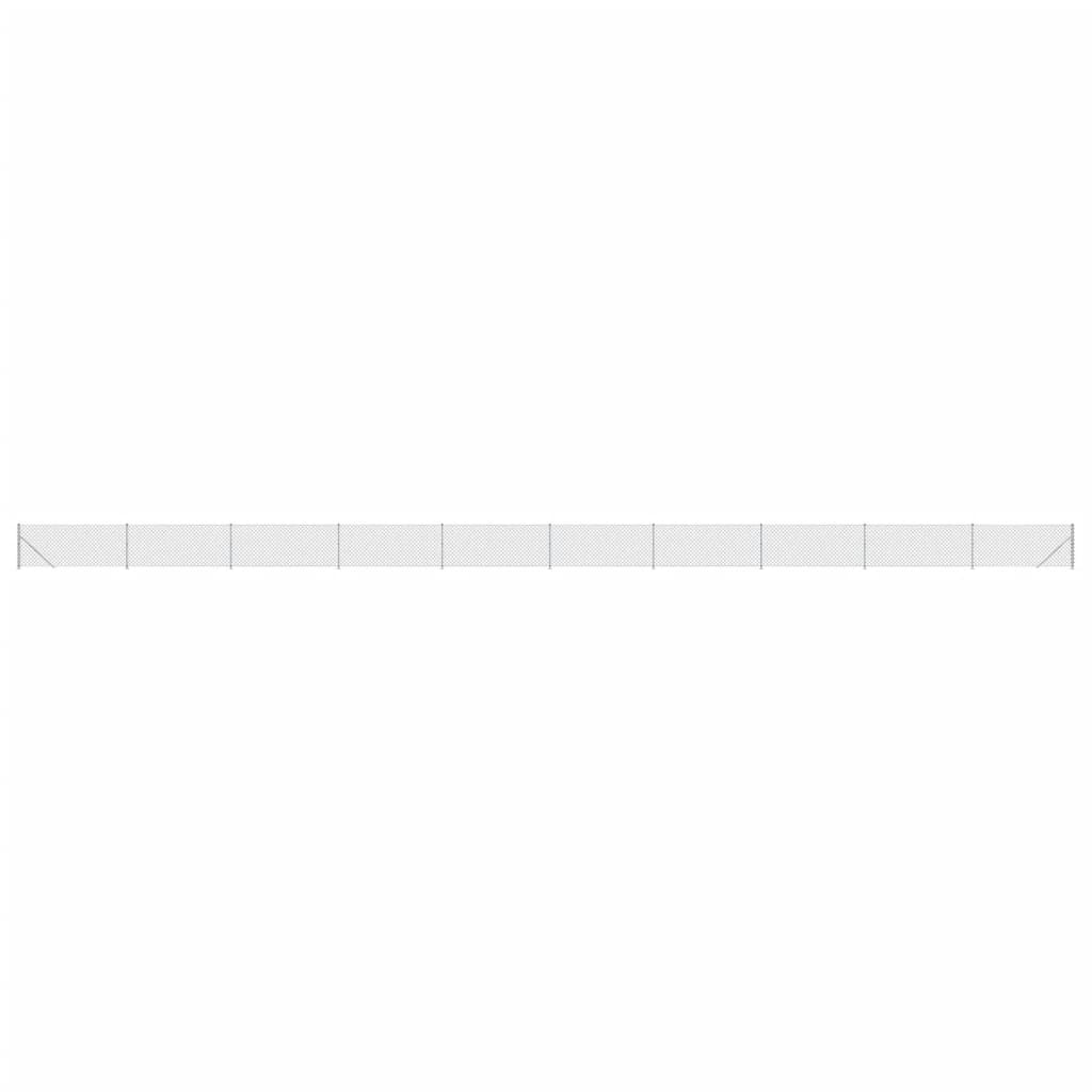 vidaXL Gard plasă de sârmă cu bordură, argintiu, 1x25 m
