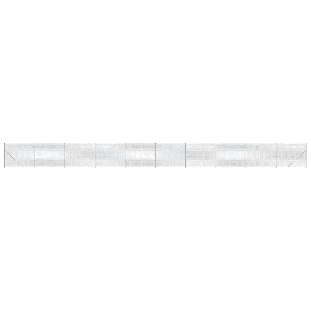 vidaXL Gard plasă de sârmă cu bordură, argintiu, 1,6x25 m