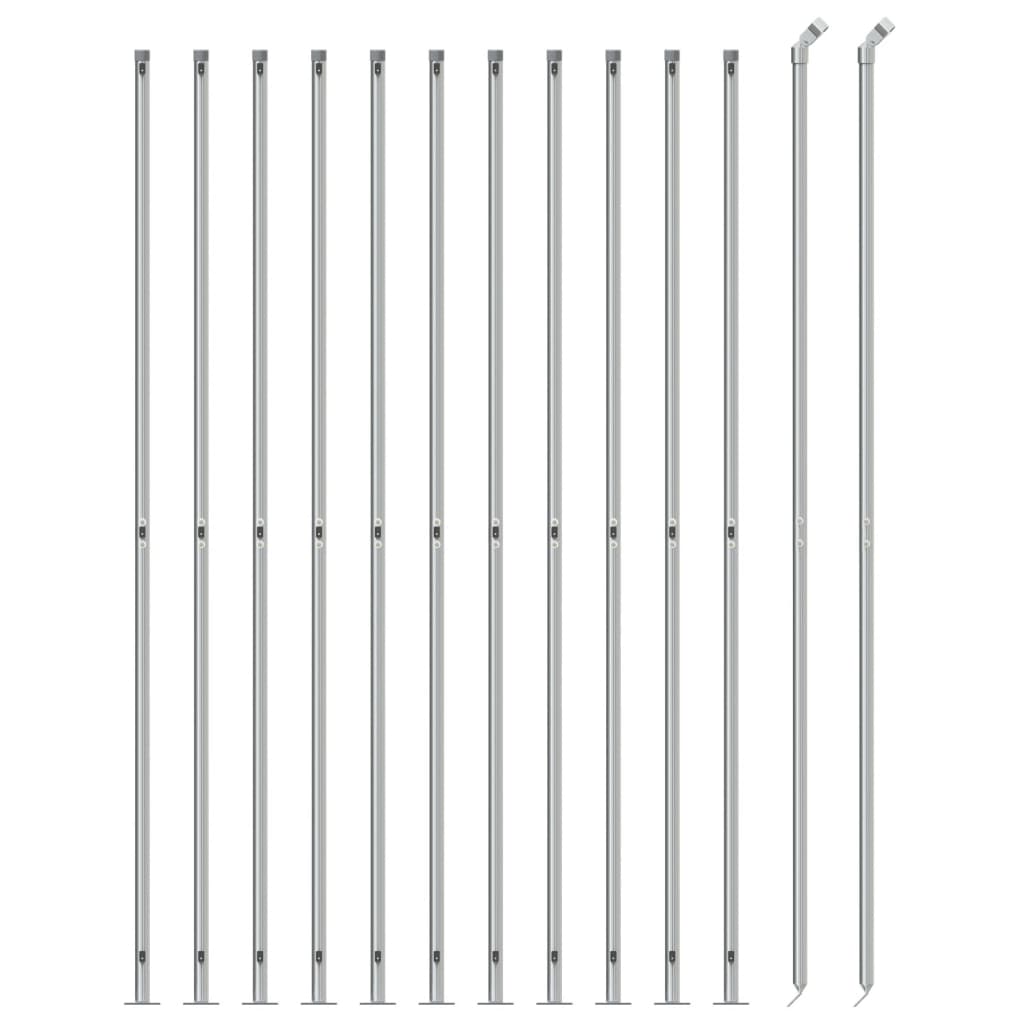vidaXL Gard plasă de sârmă cu bordură, argintiu, 1,6x25 m