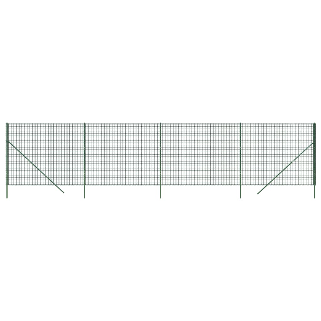 vidaXL Gard plasă de sârmă, verde, 2x10 m, oțel galvanizat vidaXL Gard plasă de sârmă, verde, 2x10 m, oțel galvanizat