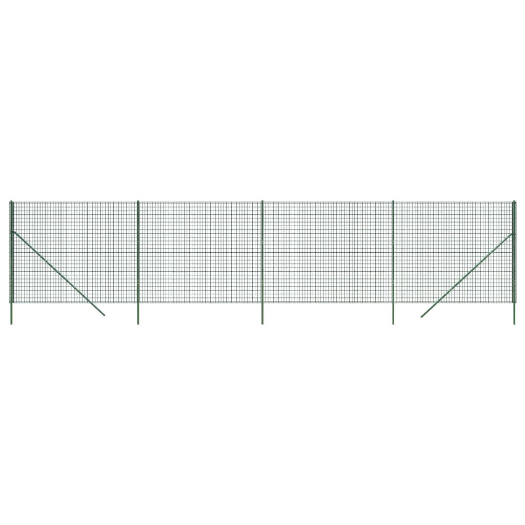 vidaXL Gard plasă de sârmă, verde, 2,2x10 m, oțel galvanizat vidaXL Gard plasă de sârmă, verde, 2,2x10 m, oțel galvanizat