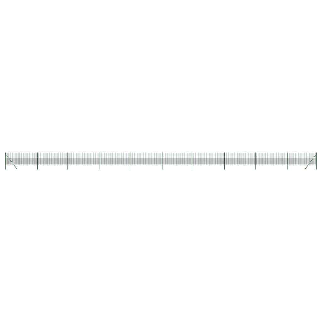 vidaXL Gard plasă de sârmă, verde, 0,8x25 m, oțel galvanizat vidaXL Gard plasă de sârmă, verde, 0,8x25 m, oțel galvanizat