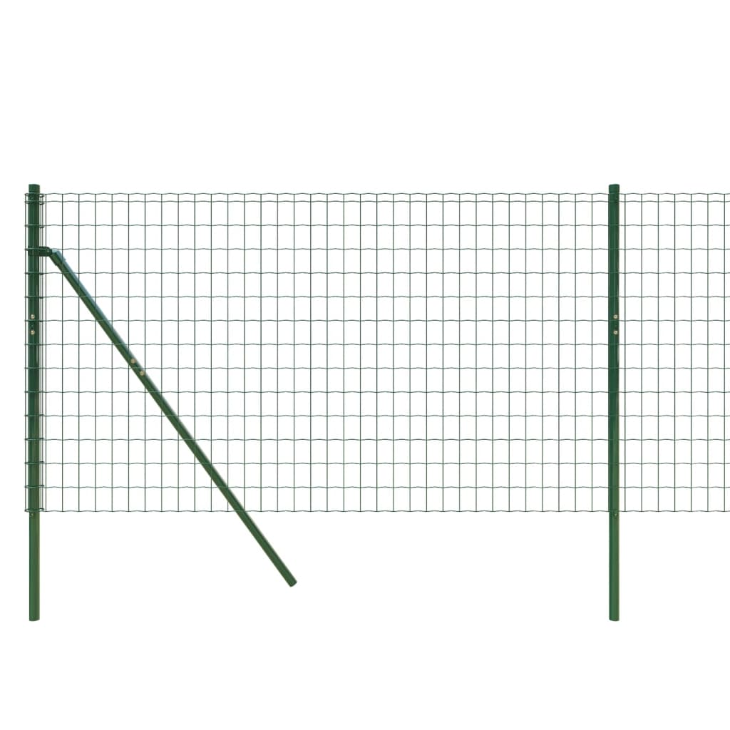 vidaXL Gard plasă de sârmă, verde, 0,8x25 m, oțel galvanizat vidaXL Gard plasă de sârmă, verde, 0,8x25 m, oțel galvanizat