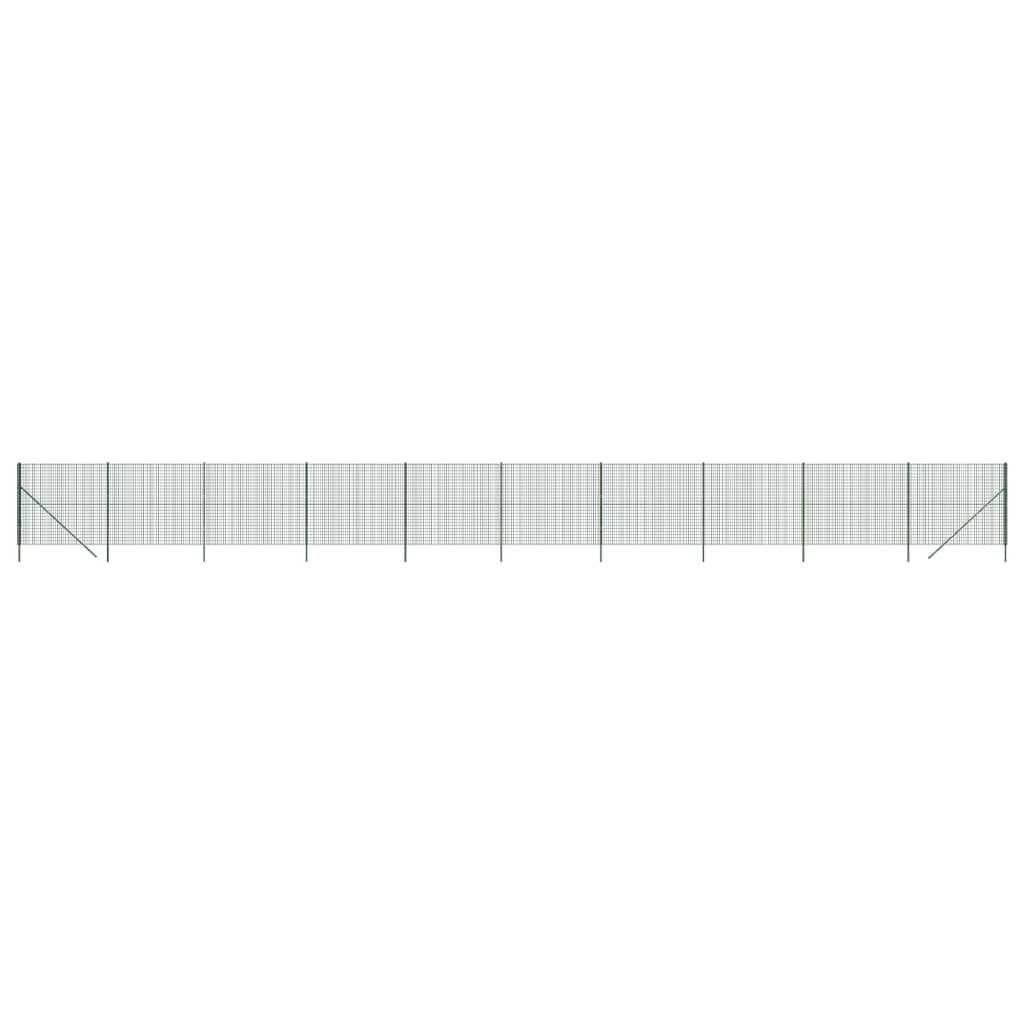 vidaXL Gard plasă de sârmă, verde, 1,4x25 m, oțel galvanizat vidaXL Gard plasă de sârmă, verde, 1,4x25 m, oțel galvanizat
