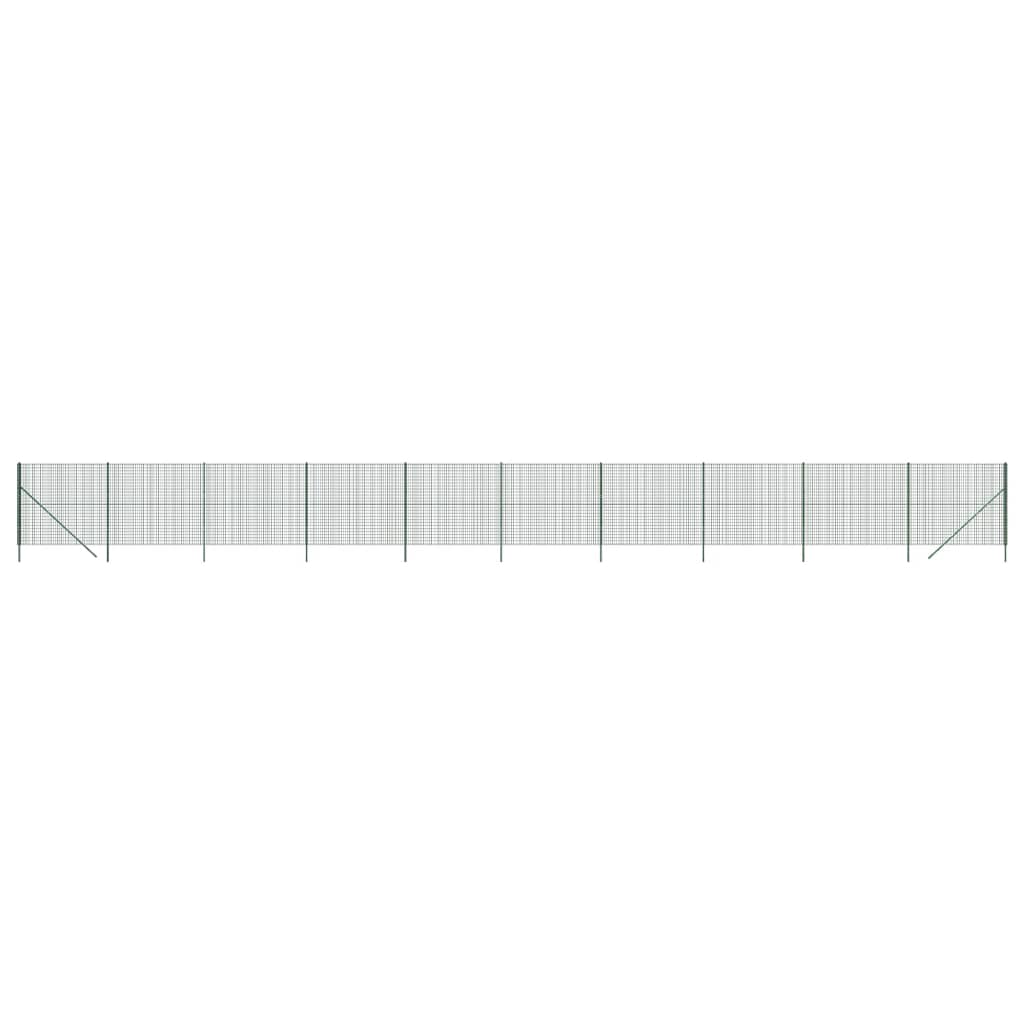 vidaXL Gard plasă de sârmă, verde, 1,6x25 m, oțel galvanizat vidaXL Gard plasă de sârmă, verde, 1,6x25 m, oțel galvanizat