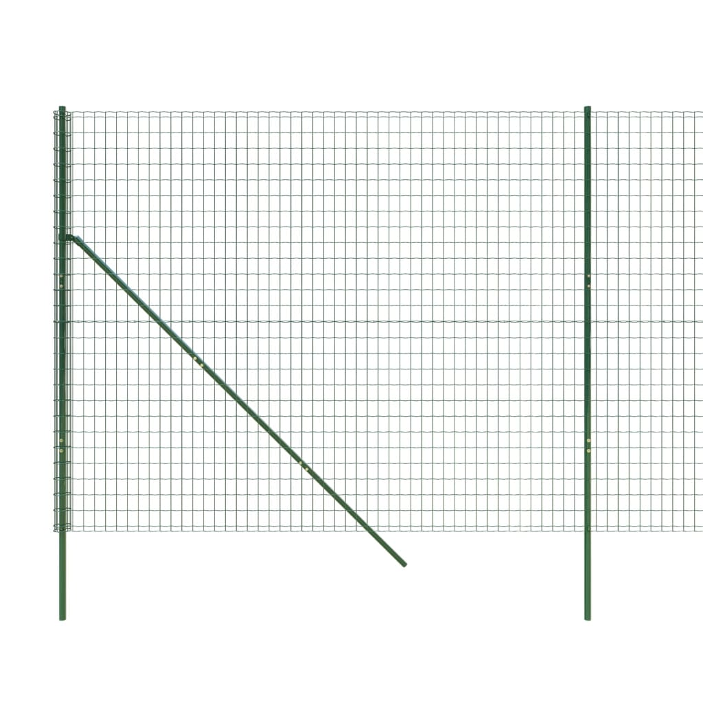 vidaXL Gard plasă de sârmă, verde, 2x25 m, oțel galvanizat vidaXL Gard plasă de sârmă, verde, 2x25 m, oțel galvanizat