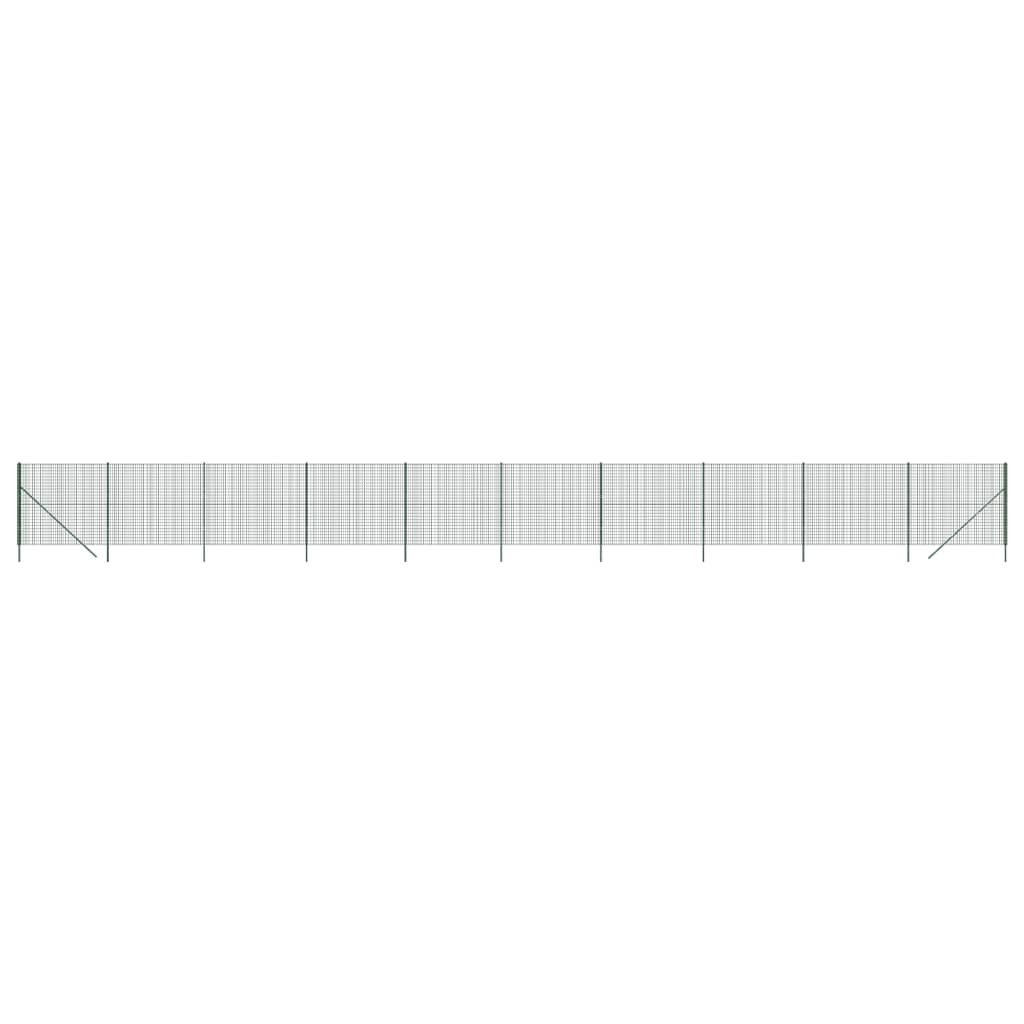 vidaXL Gard plasă de sârmă, verde, 2,2x25 m, oțel galvanizat vidaXL Gard plasă de sârmă, verde, 2,2x25 m, oțel galvanizat
