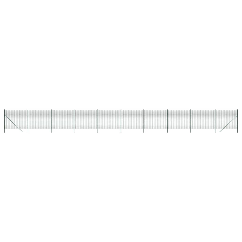 vidaXL Gard plasă de sârmă, verde, 1,6x25 m, oțel galvanizat vidaXL Gard plasă de sârmă, verde, 1,6x25 m, oțel galvanizat