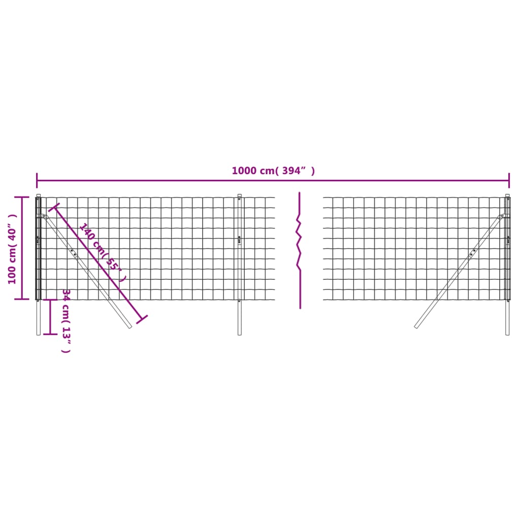 vidaXL Gard plasă de sârmă, verde, 1x10 m, oțel galvanizat vidaXL Gard plasă de sârmă, verde, 1x10 m, oțel galvanizat