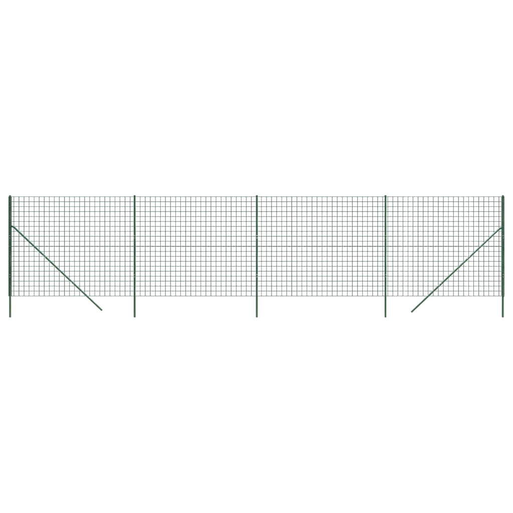 vidaXL Gard plasă de sârmă, verde, 2x10 m, oțel galvanizat vidaXL Gard plasă de sârmă, verde, 2x10 m, oțel galvanizat