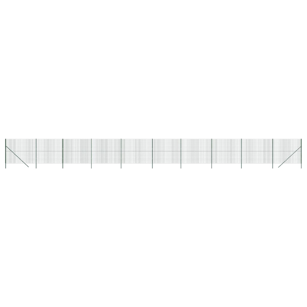 vidaXL Gard plasă de sârmă, verde, 1,8x25 m, oțel galvanizat