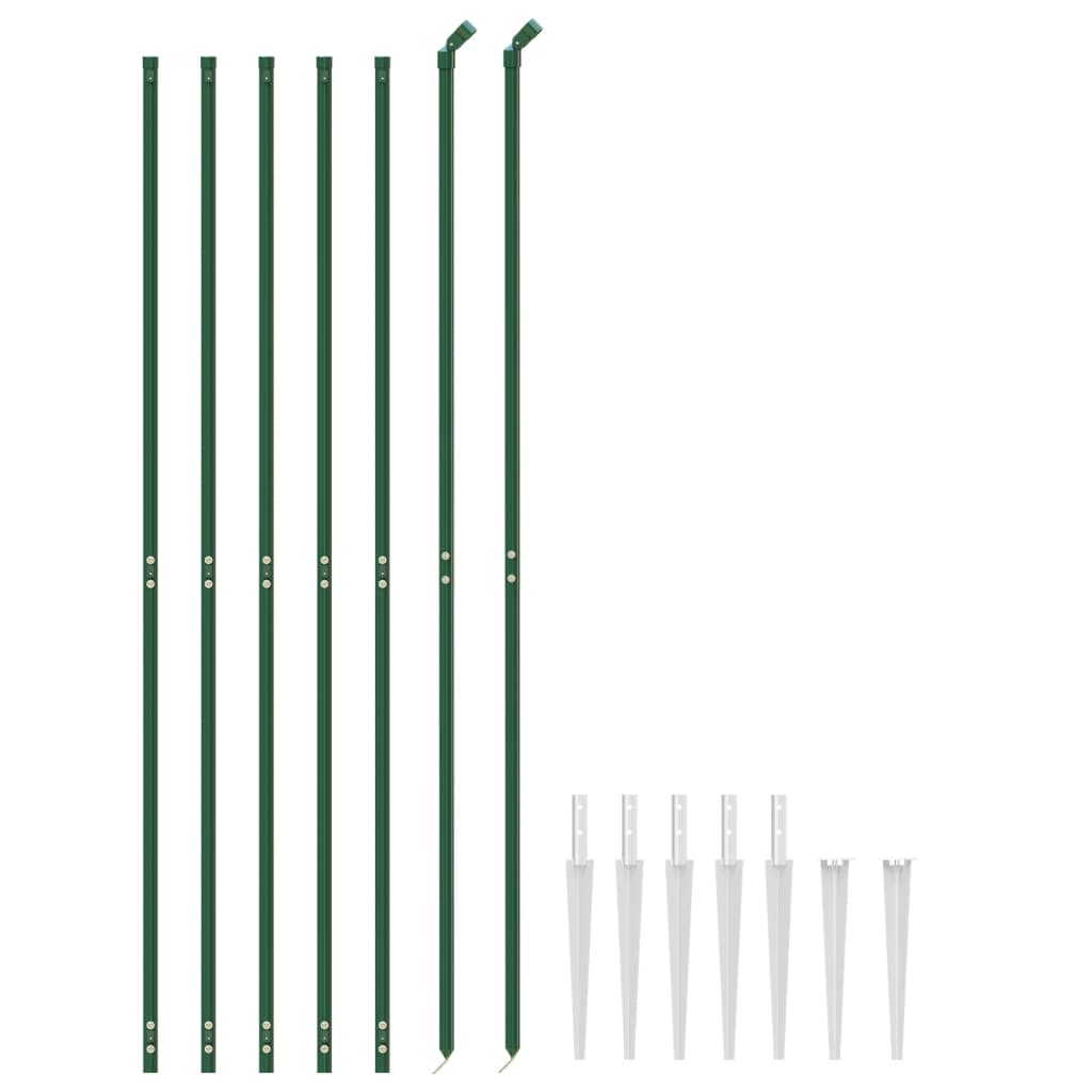 vidaXL Gard plasă de sârmă cu țăruși de fixare, verde, 1,4x10 m