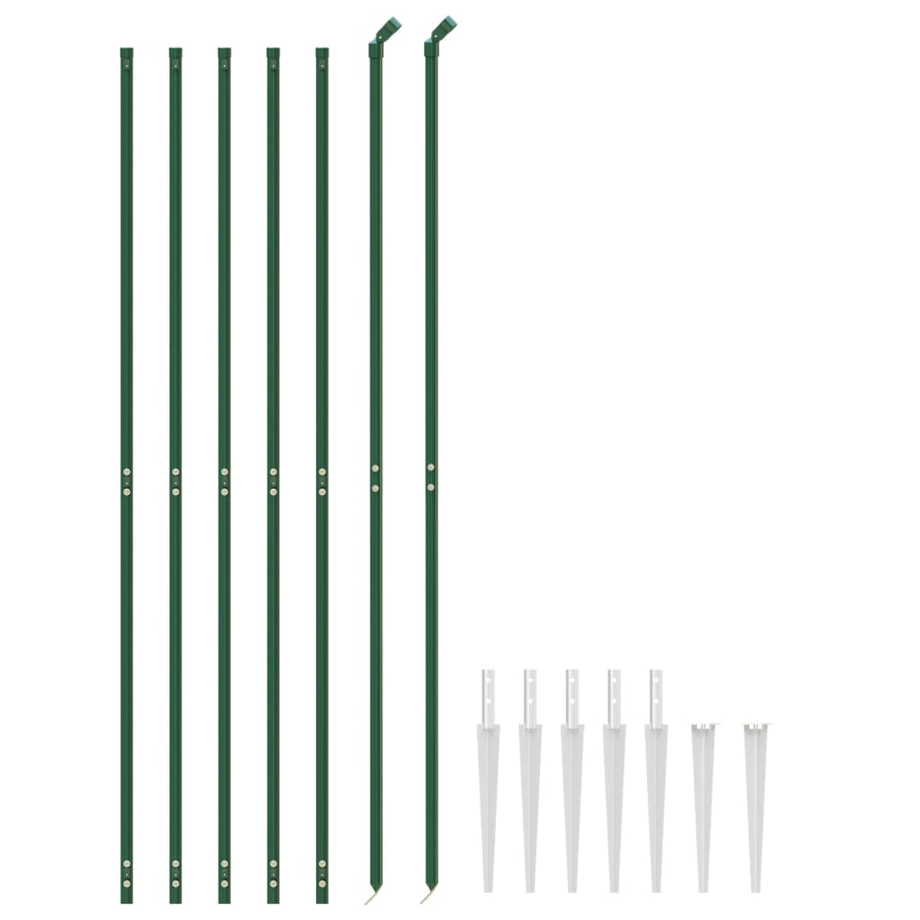 vidaXL Gard plasă de sârmă cu țăruși de fixare, verde, 1,8x10 m vidaXL Gard plasă de sârmă cu țăruși de fixare, verde, 1,8x10 m