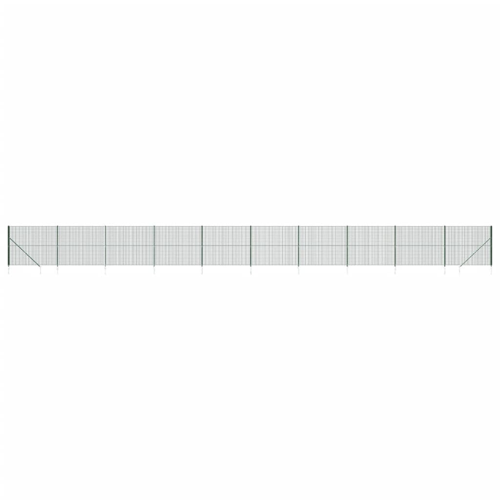 vidaXL Gard plasă de sârmă cu țăruși de fixare, verde, 2,2x25 m vidaXL Gard plasă de sârmă cu țăruși de fixare, verde, 2,2x25 m