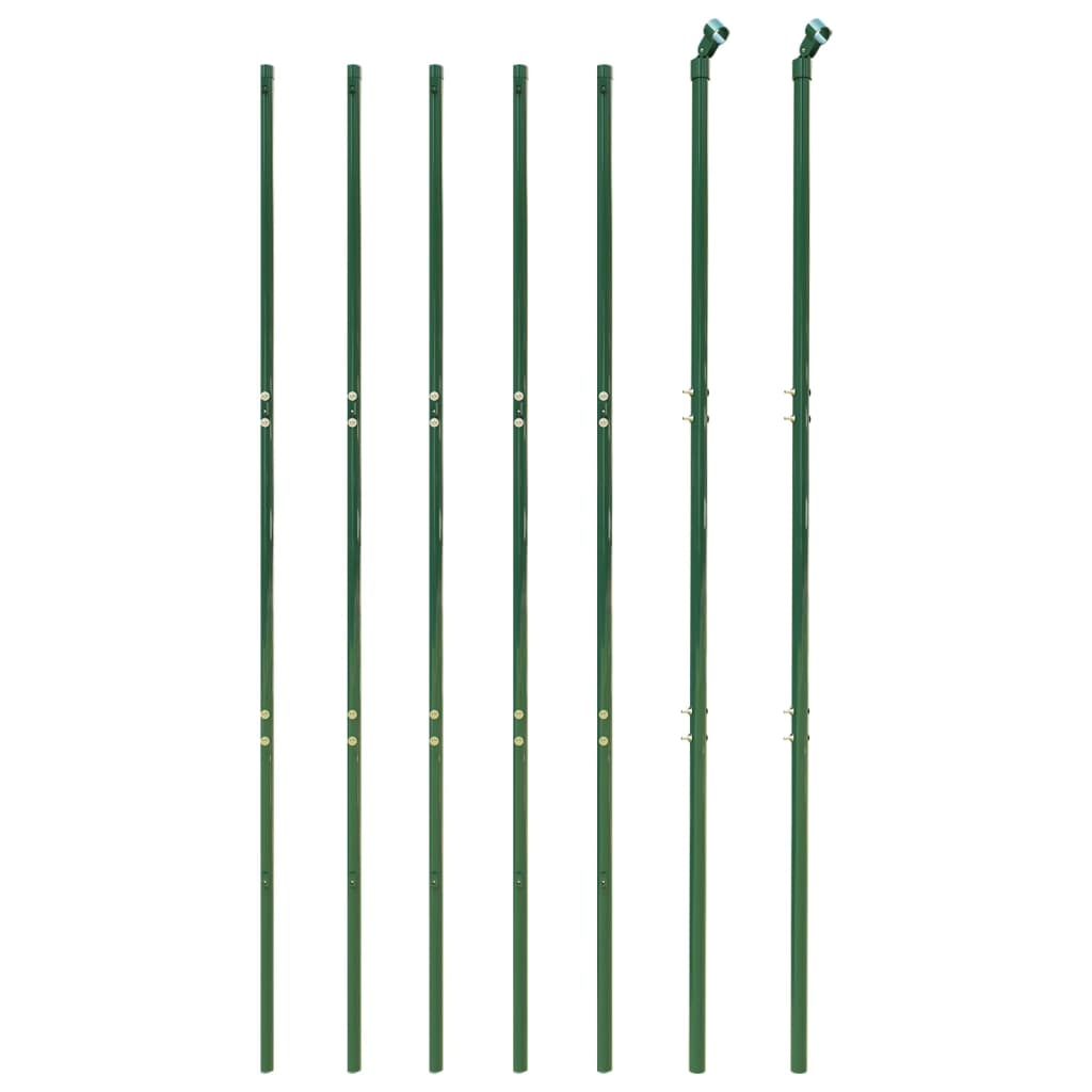 vidaXL Gard plasă de sârmă cu țăruși de fixare, verde, 2,2x10 m