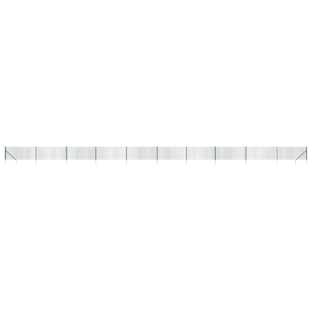 vidaXL Gard plasă de sârmă cu țăruși de fixare, verde, 0,8x25 m vidaXL Gard plasă de sârmă cu țăruși de fixare, verde, 0,8x25 m