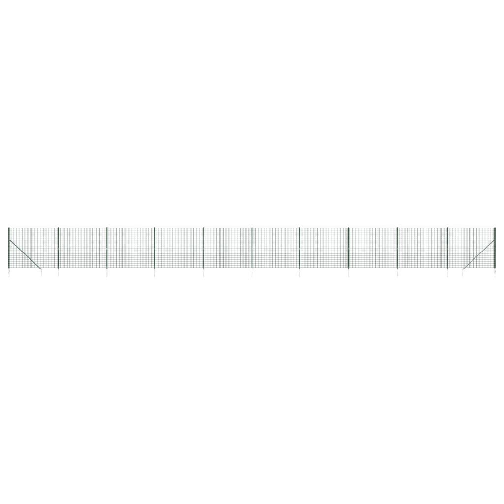 vidaXL Gard plasă de sârmă cu țăruși de fixare, verde, 1,6x25 m vidaXL Gard plasă de sârmă cu țăruși de fixare, verde, 1,6x25 m