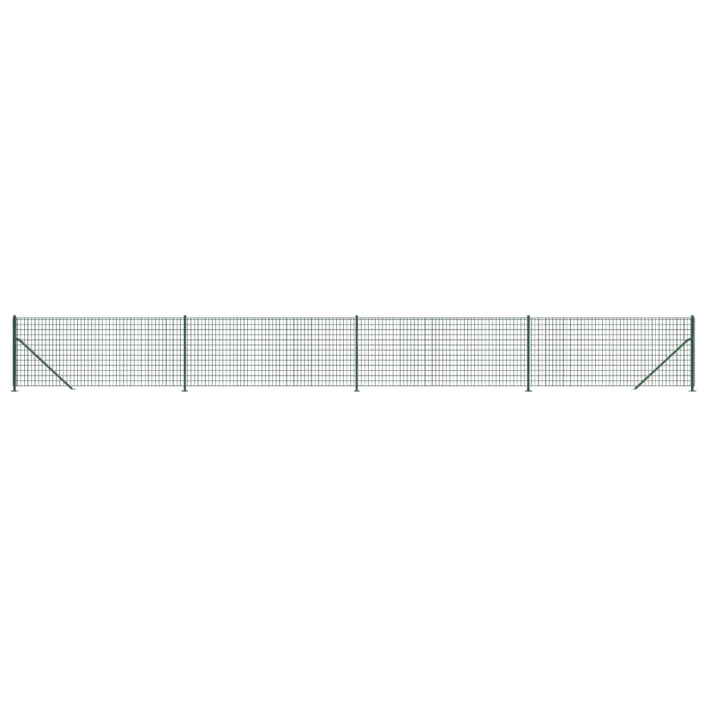 vidaXL Gard plasă de sârmă cu bordură, verde, 0,8x10 m