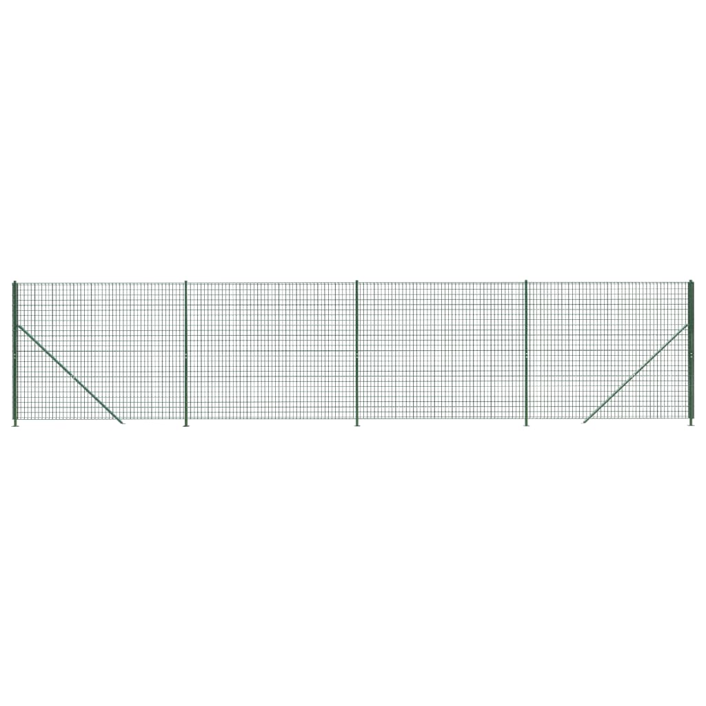 vidaXL Gard plasă de sârmă cu bordură, verde, 1,4x10 m vidaXL Gard plasă de sârmă cu bordură, verde, 1,4x10 m