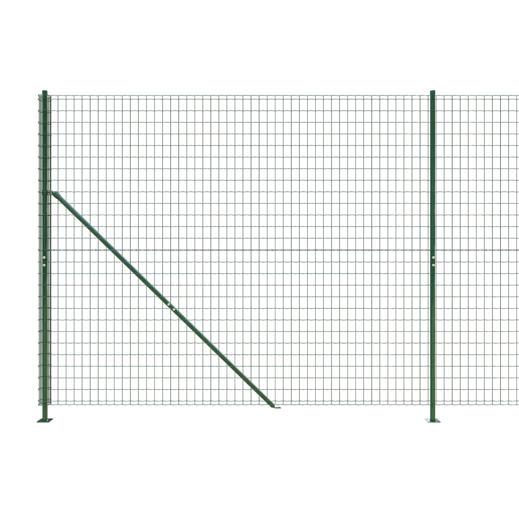 vidaXL Gard plasă de sârmă cu bordură, verde, 1,6x10 m vidaXL Gard plasă de sârmă cu bordură, verde, 1,6x10 m