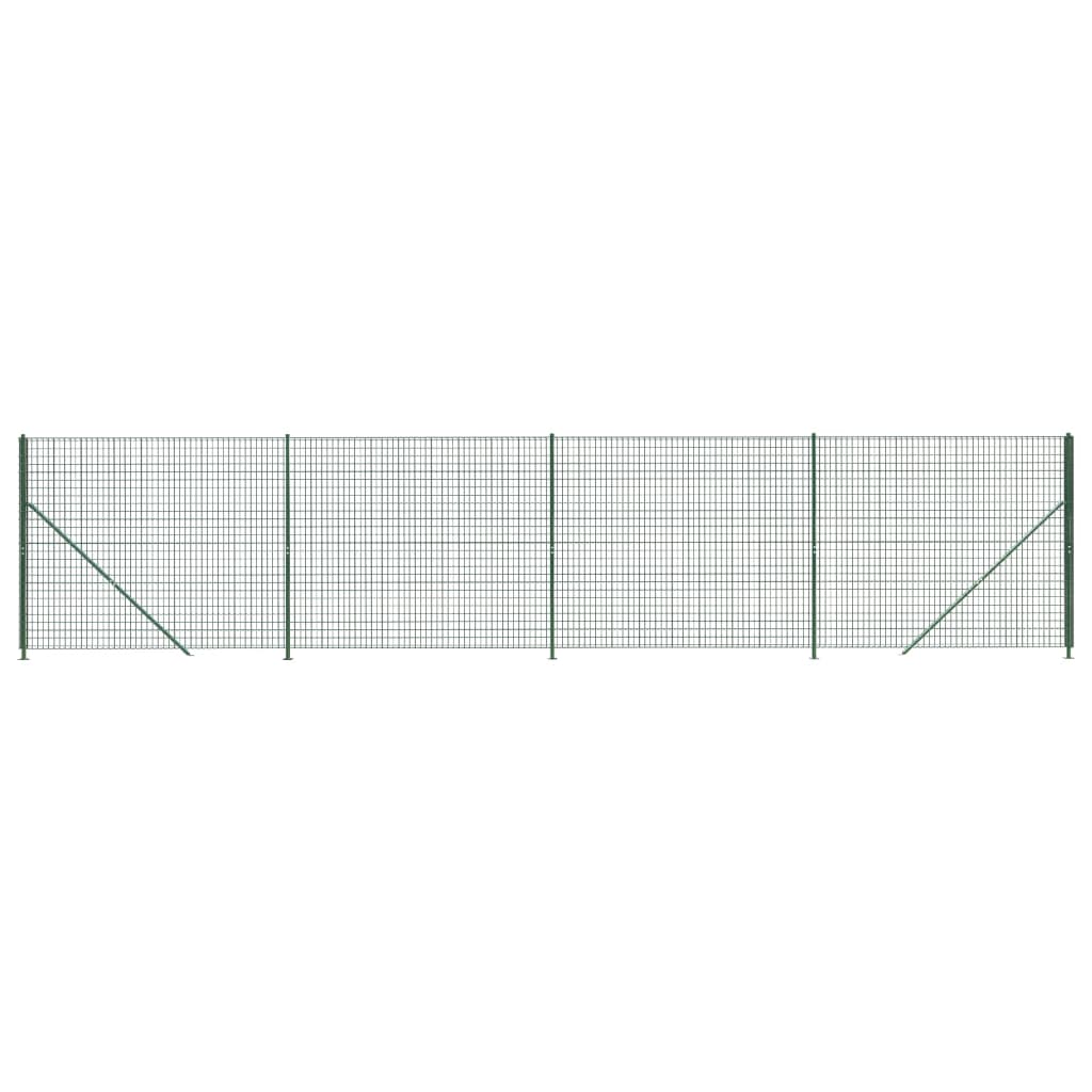 vidaXL Gard plasă de sârmă cu bordură, verde, 2,2x10 m vidaXL Gard plasă de sârmă cu bordură, verde, 2,2x10 m
