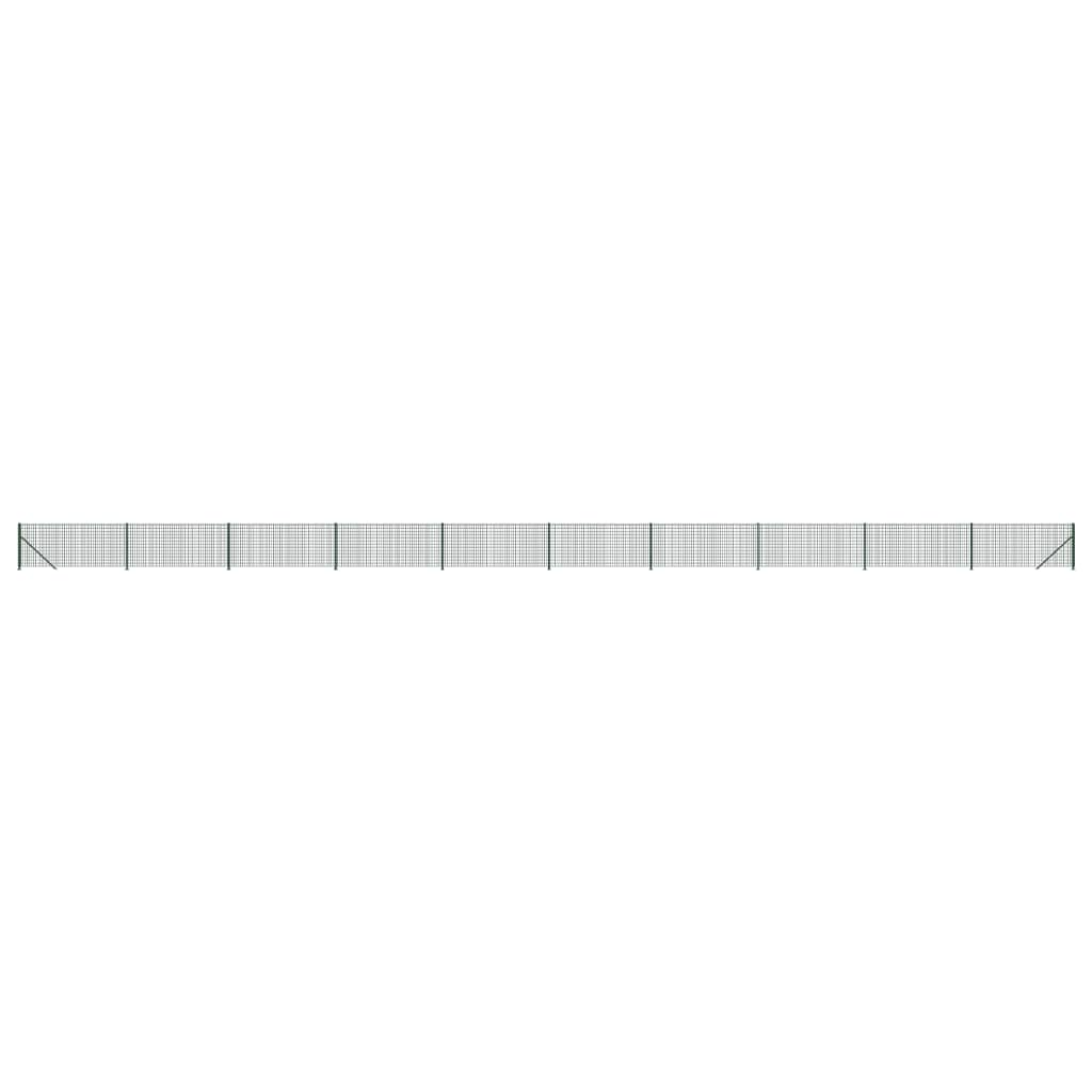 vidaXL Gard plasă de sârmă cu bordură, verde, 0,8x25 m
