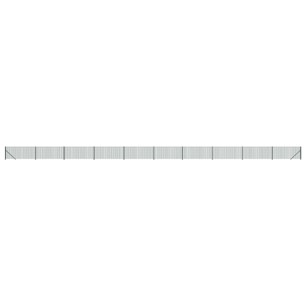 vidaXL Gard plasă de sârmă cu bordură, verde, 1,1x25 m