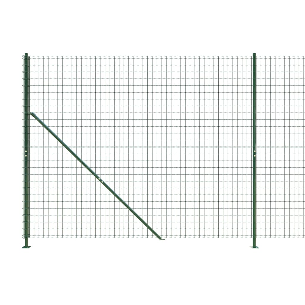 vidaXL Gard plasă de sârmă cu bordură, verde, 2x25 m