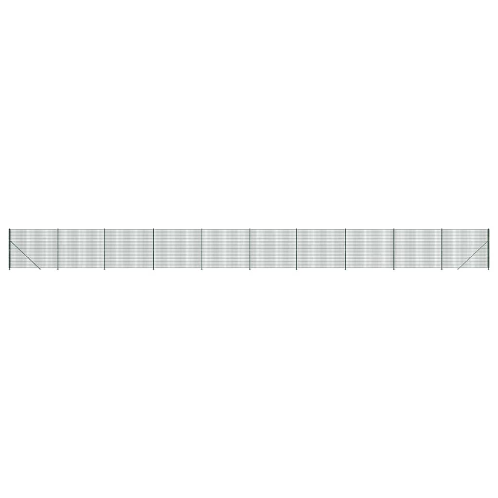 vidaXL Gard plasă de sârmă cu bordură, verde, 2,2x25 m vidaXL Gard plasă de sârmă cu bordură, verde, 2,2x25 m
