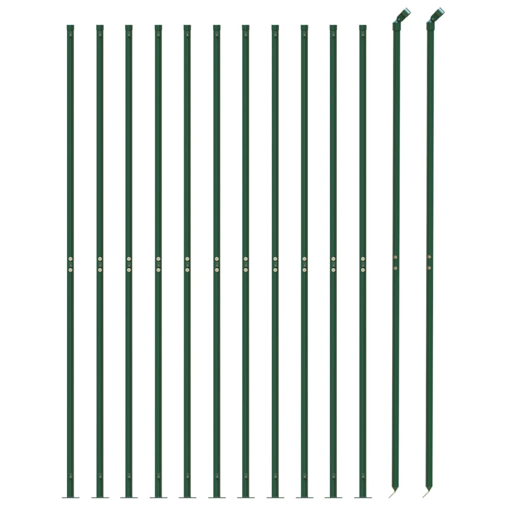vidaXL Gard plasă de sârmă cu bordură, verde, 2,2x25 m vidaXL Gard plasă de sârmă cu bordură, verde, 2,2x25 m