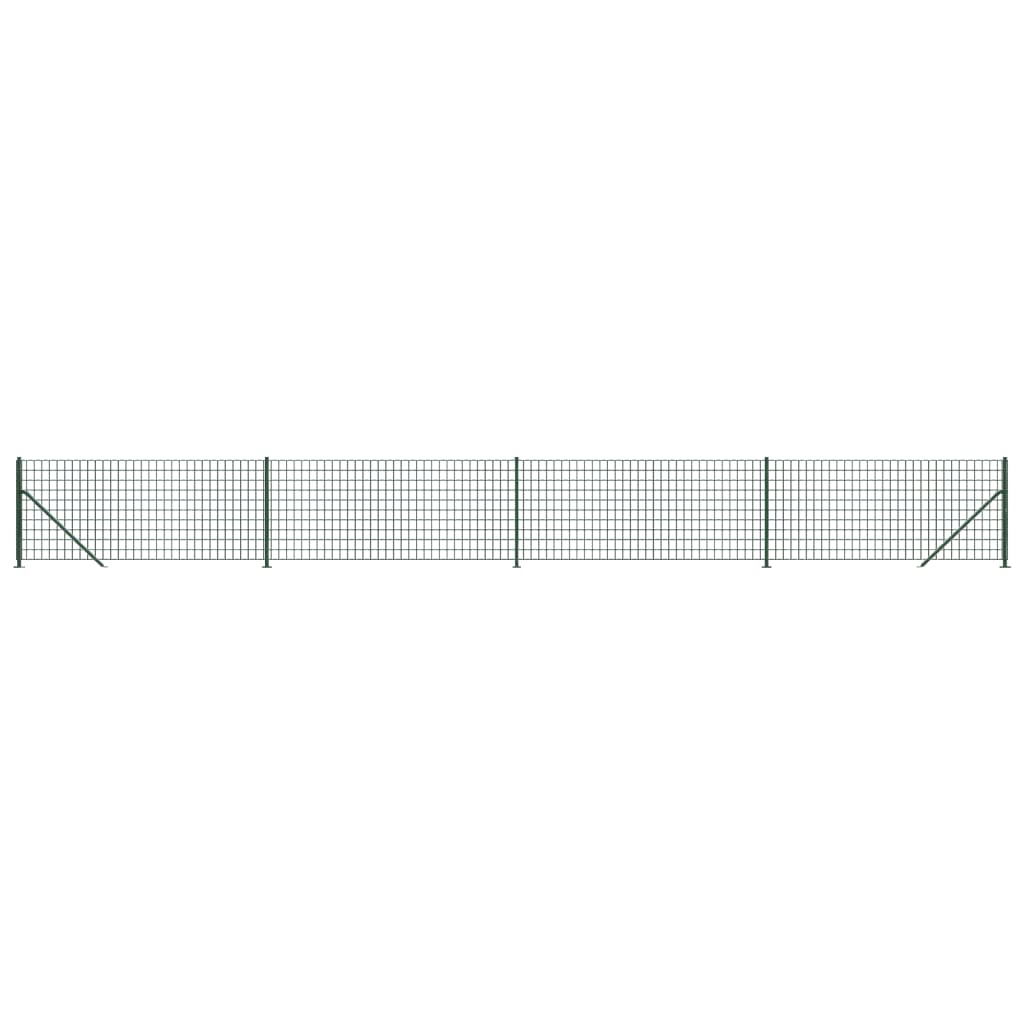 vidaXL Gard plasă de sârmă cu bordură, verde, 0,8x10 m