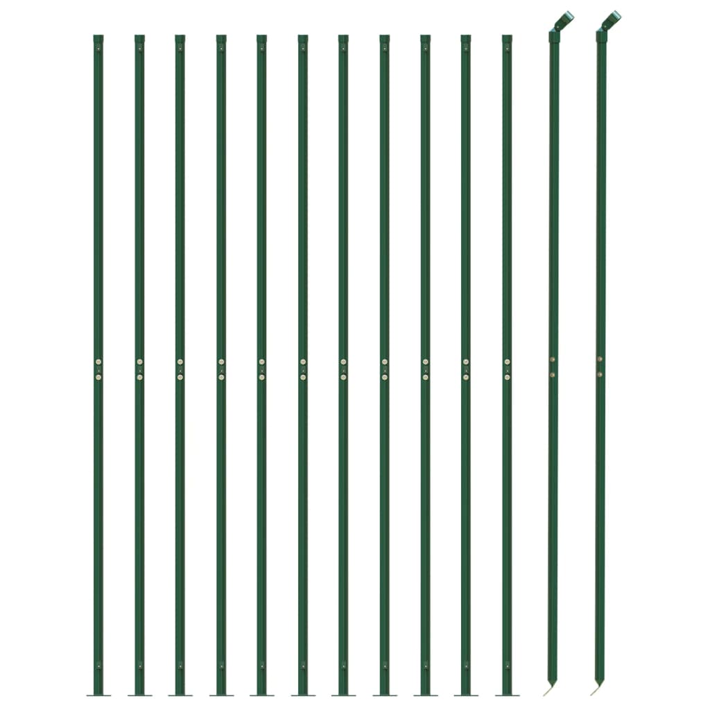 vidaXL Gard plasă de sârmă cu bordură, verde, 1,4x25 m vidaXL Gard plasă de sârmă cu bordură, verde, 1,4x25 m