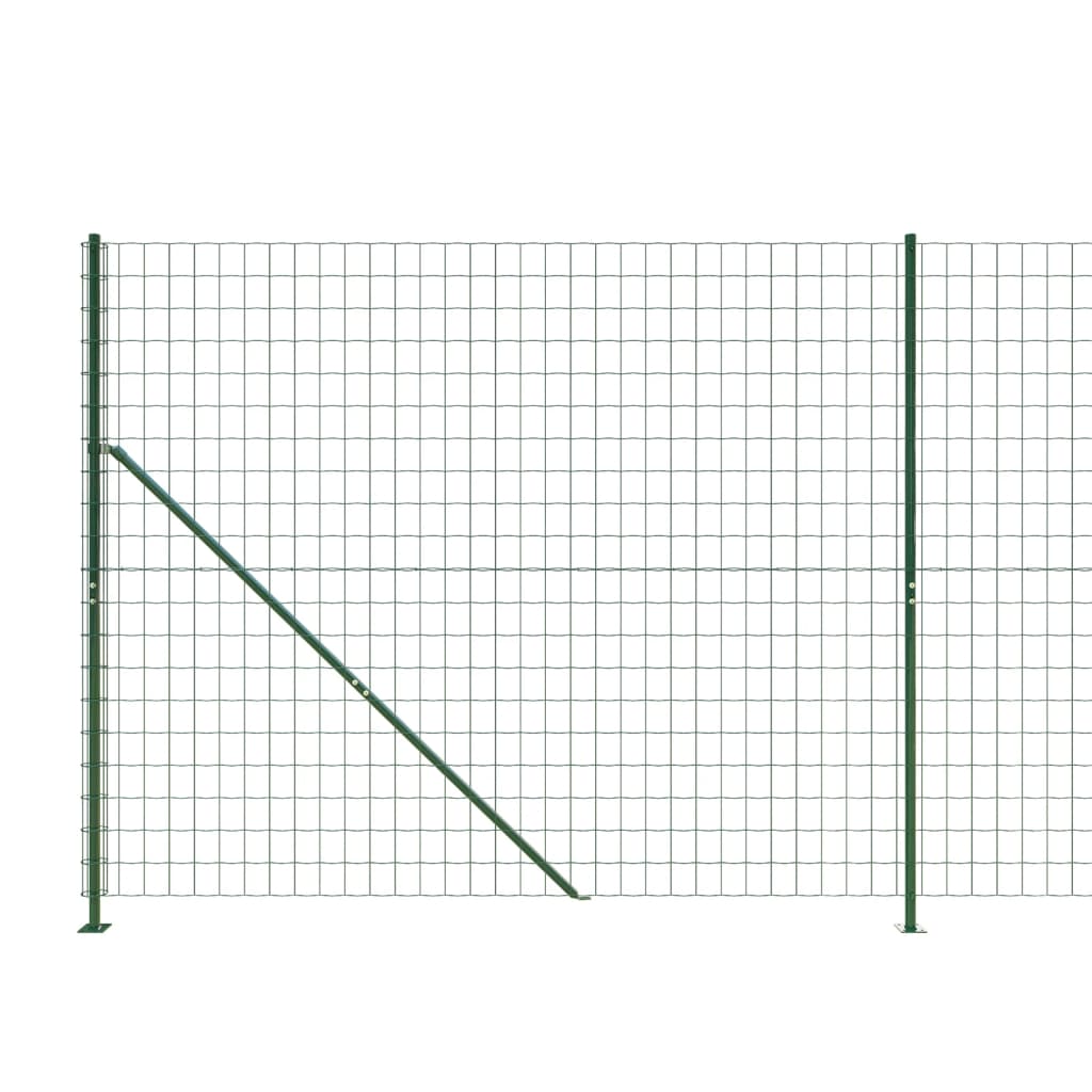 vidaXL Gard plasă de sârmă cu bordură, verde, 1,4x25 m vidaXL Gard plasă de sârmă cu bordură, verde, 1,4x25 m
