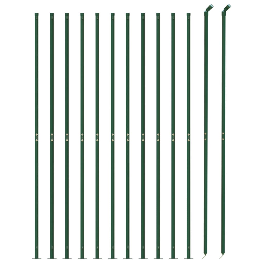 vidaXL Gard plasă de sârmă cu bordură, verde, 1,6x25 m vidaXL Gard plasă de sârmă cu bordură, verde, 1,6x25 m