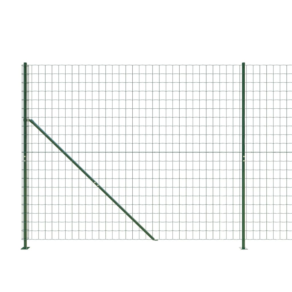 vidaXL Gard plasă de sârmă cu bordură, verde, 2,2x25 m vidaXL Gard plasă de sârmă cu bordură, verde, 2,2x25 m