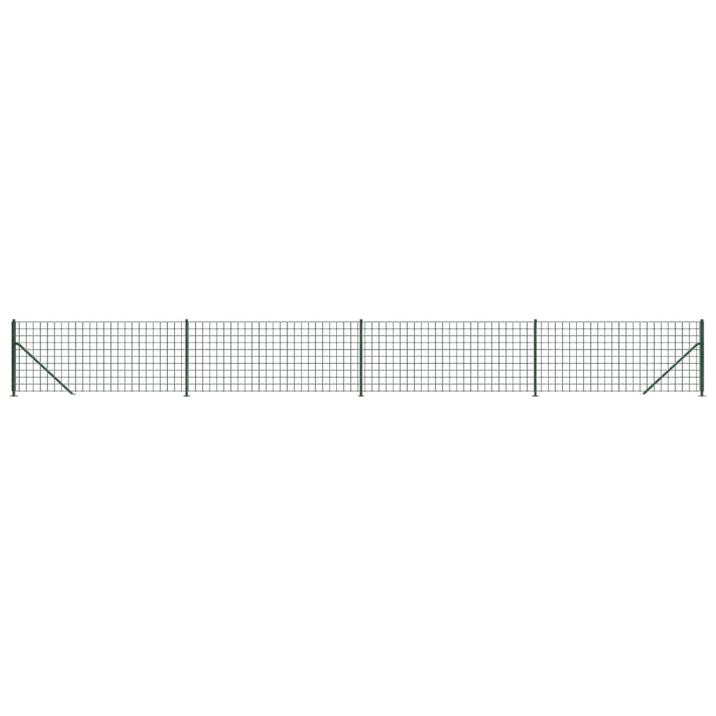 vidaXL Gard plasă de sârmă cu bordură, verde, 1,1x10 m