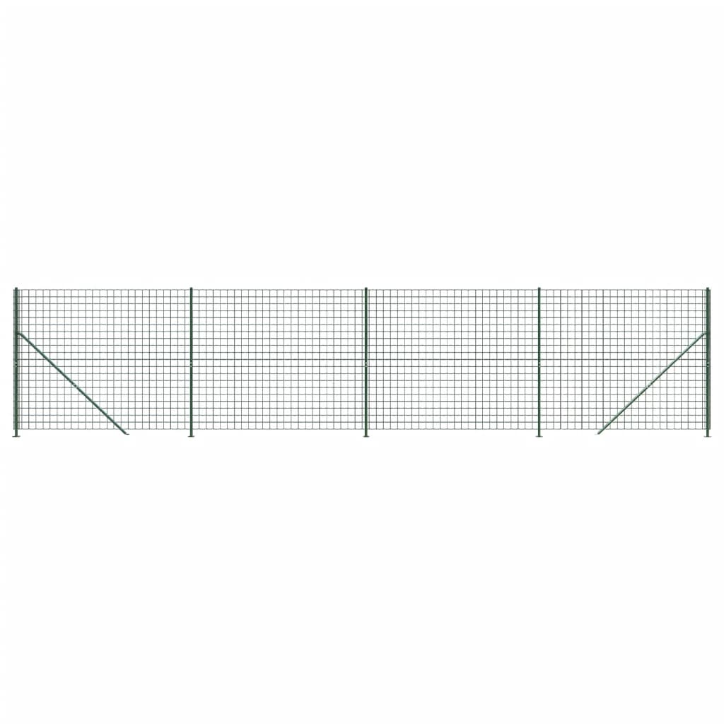 vidaXL Gard plasă de sârmă cu bordură, verde, 1,4x10 m vidaXL Gard plasă de sârmă cu bordură, verde, 1,4x10 m
