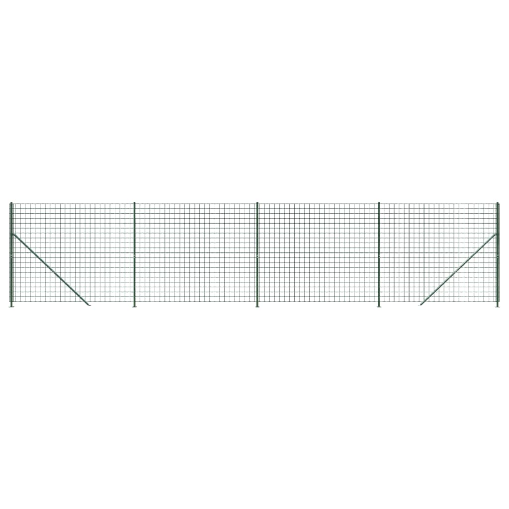 vidaXL Gard plasă de sârmă cu bordură, verde, 1,6x10 m vidaXL Gard plasă de sârmă cu bordură, verde, 1,6x10 m